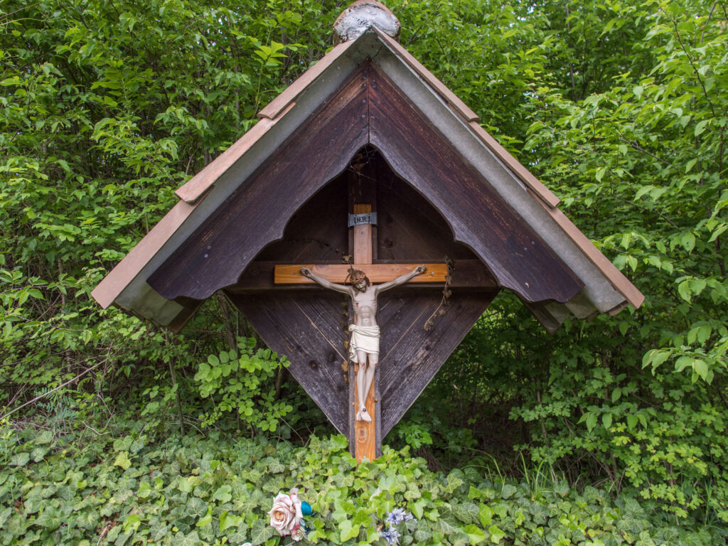 Wooden statue of Christ on the cross