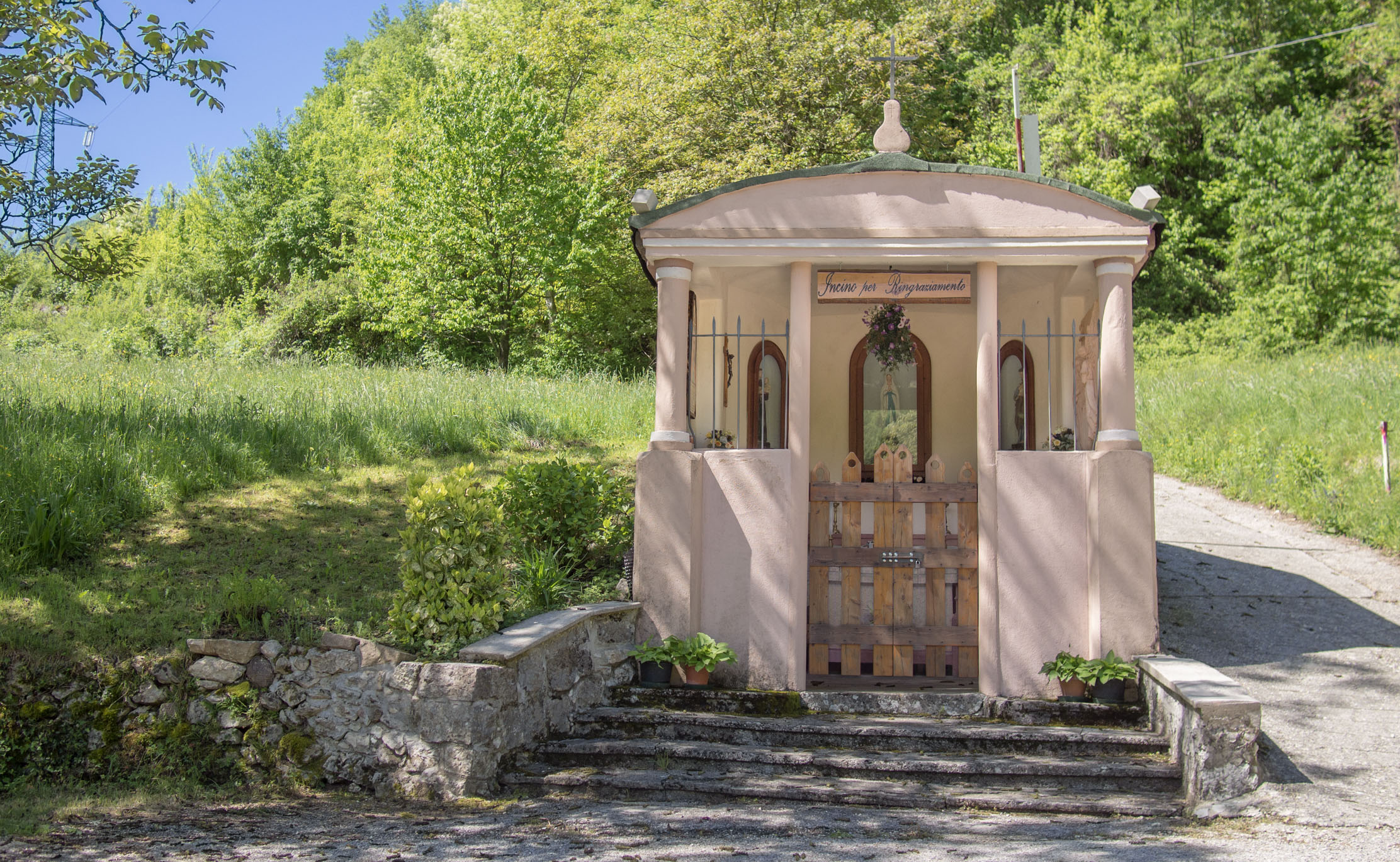 After World War II, the residents of Incino built this shrine in Somanzin out of gratitude