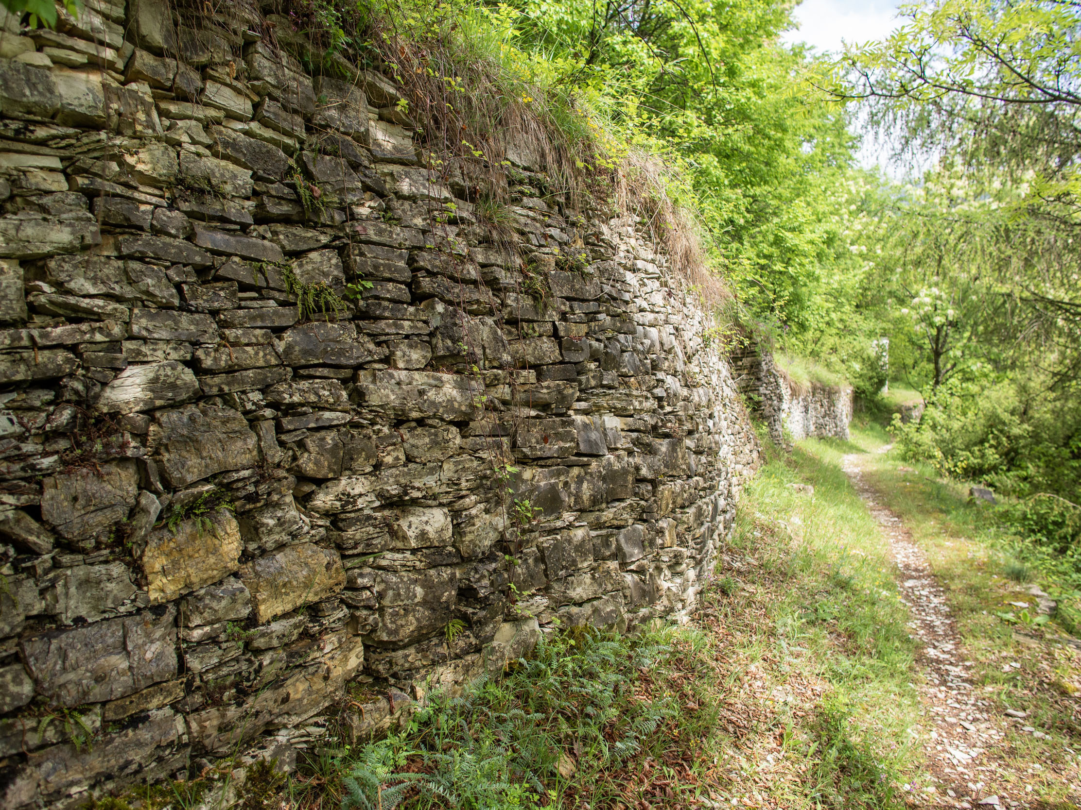 Terrace retaining wall
